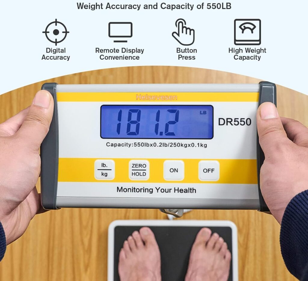 The Helsevesen 550 lb Bariatric Body Weight Scale is designed to meet the unique needs of bariatric patients and those seeking a high-capacity, durable scale.