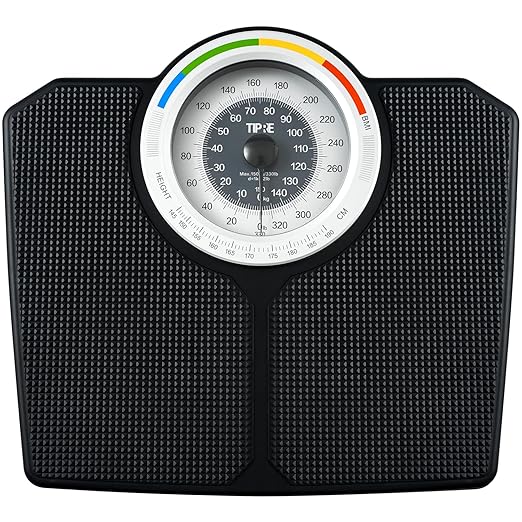 Analog Scale for Body Weight, Mechanical Bathroom Scale, Non Digital Scale for Body Weight, 150kg/330lb, Large Dial Scale with Large Anti-Slip Platform, Simple Dial Calibration