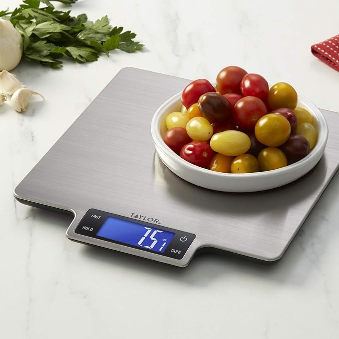 Taylor 22lb Ultra-Precise Digital Stainless Steel Household Kitchen Scale