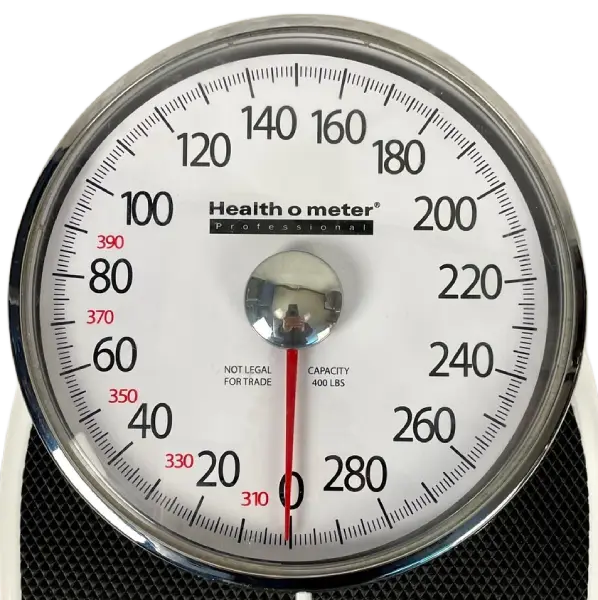 Health O Meter Floor Scale 400 x 1lb, 11 x 12-1/2" Platform W/Raised 8" Dial, 160LB (Display)